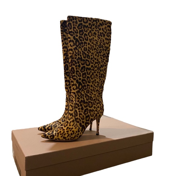 GIANVITO ROSSI Levy 85 leopard-print calf hair knee boots - Picture 4 of 11